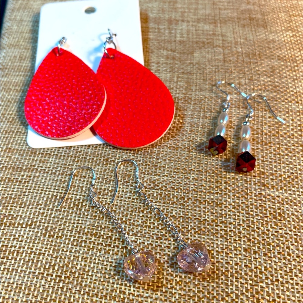 Set of 3 Artisan Earrings -.925 Sterling Wires
